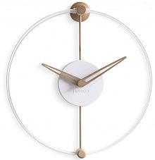 Часы Nomon NANO WHITE/OAK, H30cm D28cm W9cm Настенные часы