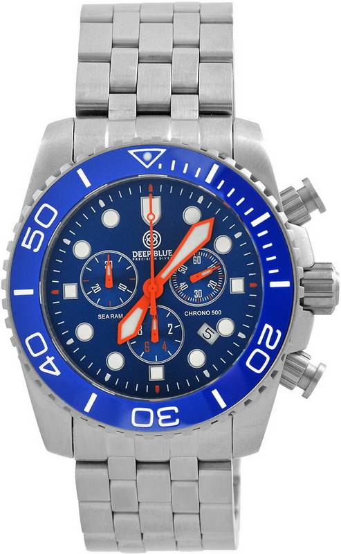 Deep Blue. Deep Blue watches. Deep Blue DAYNIGHT Tritium chronograf. Часы дизель голубые.