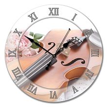 Настенные часы из стекла Династия 01-027 "Скрипка"
            (Код: 01-027) Настенные часы