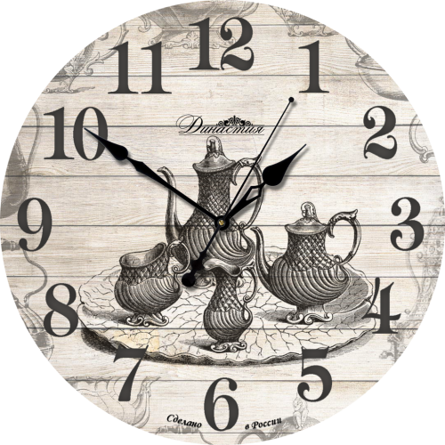 Фото часов Настенные часы из дерева Династия 02-004 "Чаепитие"
            (Код: 02-004)