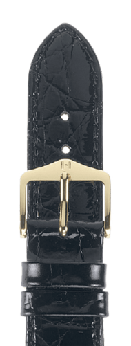 Ремешок Hirsch Genuine Croco черный 19 мм M 1318900850-1-19 Ремешки и браслеты для часов