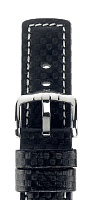 Ремешок Hirsch Carbon черно-белый 22 мм XL 02592050-2-22 Ремешки и браслеты для часов