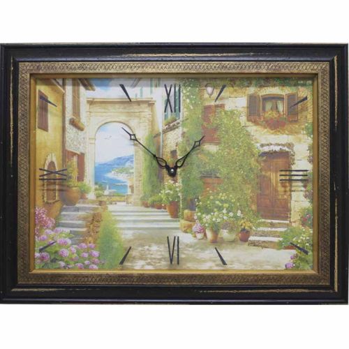 Фото часов Часы картины Династия 04-030-12 Уютный дворик
            (Код: 04-030-12)
