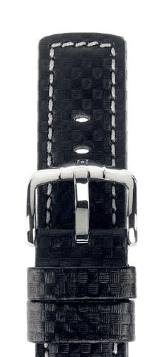 Ремешок Hirsch Carbon черно-белый 20 мм XL 02592050-2-20 Ремешки и браслеты для часов