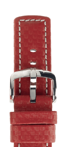 Ремешок Hirsch Carbon красный 24 мм L 02592020-2-24 Ремешки и браслеты для часов