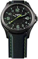 Мужские часы Traser P67 Officer Pro GunMetal Black/Lime (каучук) 107864 Наручные часы
