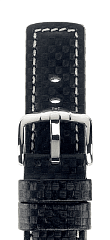 Ремешок Hirsch Carbon черно-красный 18 мм L 02592052-2-18 Ремешки и браслеты для часов