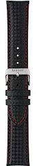 Traser №58 Кожаный черный ремешок с красной строчкой - 105717 Ремешки и браслеты для часов