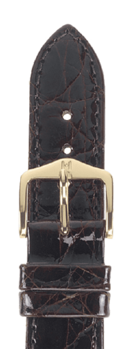 Ремешок Hirsch Genuine Croco темно-коричневый 12 мм M 18900810-1-12 Ремешки и браслеты для часов