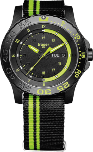 Фото часов Мужские часы Traser P66 Green Spirit текстильный черно-зеленый 105542