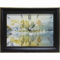 Часы картины Династия 04-011-02 Дом у озера
            (Код: 04-011-02) Настенные часы