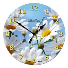 Настенные часы из стекла Династия 01-022 "Ромашки"
            (Код: 01-022) Настенные часы