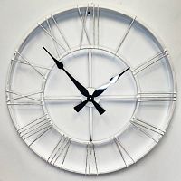 Настенные часы GALAXY DM-100-White-PS с серебристой патиной            (Код: DM-100-White-PS) Настенные часы