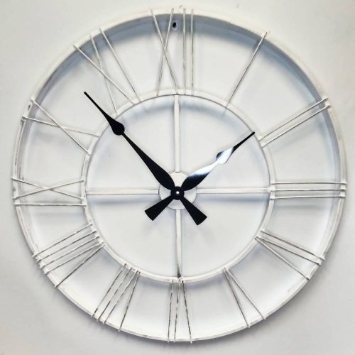 Фото часов Настенные часы GALAXY DM-100-White-PS с серебристой патиной            (Код: DM-100-White-PS)