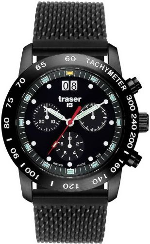 Фото часов Мужские часы Traser Classic Chrono Big Date Pro Blue Mesh (сталь) 100260-mesh