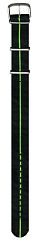 Ремешок Traser №72 текстильный черный с зеленой полосой 107418 Ремешки и браслеты для часов
