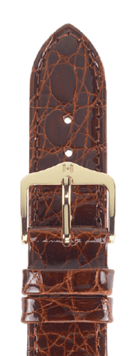 Ремешок Hirsch Genuine Croco коричневый 17 мм M 18900870-1-17 Ремешки и браслеты для часов