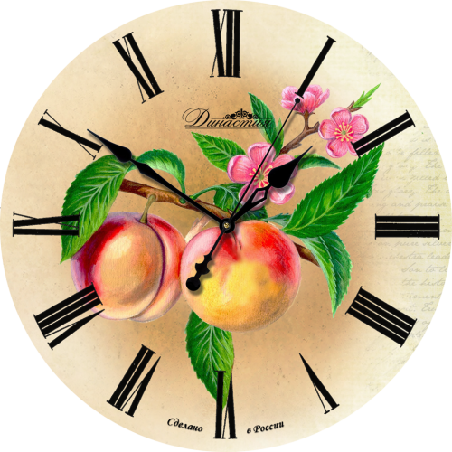 Фото часов Настенные часы Династия 02-011 "Персики"
            (Код: 02-011)